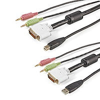 10 ft 4" 1 USB DVI KVM Cable with Audio and Microphone all in One Cable