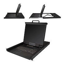 16 Port Rackmount KVM Console w/ 6ft Cables Integrated KVM Switch w/ 19" LCD Monitor Fully Featured 1U LCD KVM Drawer