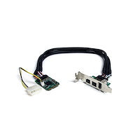3 Port 2b 1a 1394 Mini PCI Express FireWire Card Adapter Low Profile Green