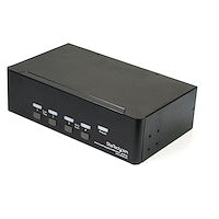 4 Port Dual DisplayPort KVM Switch 4K 60Hz Connected PC and MAC Computers