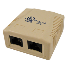 2-Port Surface Mount Box With CAT6 Jack (Pack of 50)