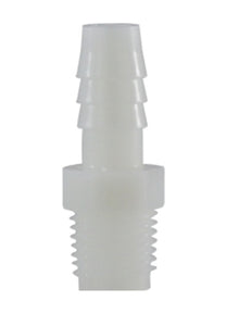 3/16" X 1/8" Hose Barb X MIP White Nylon Adapter 33002W