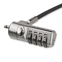 4 Digit Combination Laptop/Desktop Security Cable Lock for K-Slot Devices 6.5ft Laptop Cable Lock Silver & Black