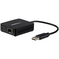 USB 2.0 to Fiber Optic Converter Fiber-to-the-desk connectivity (FTTD) enhances security Open SFP slot