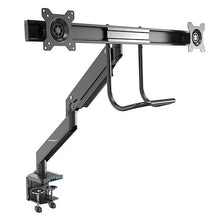 Desk Mount Dual Monitor Arm with USB & Audio Slim Full Motion Adjustable Dual