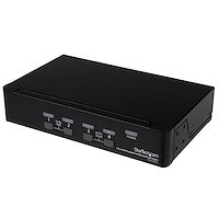 4 Port USB DisplayPort KVM Switch with Audio Between Four HD Multimedia Systems