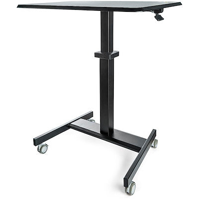 Mobile Standing Desk Portable Sit Stand Ergonomic Height Adjustable Cart on Wheels