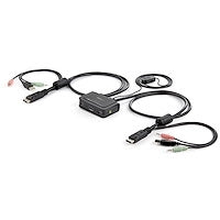 2 Port USB DisplayPort Cable KVM Switch w/ Audio and Remote Switch USB Powered