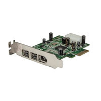 3 Port 2b 1a Low Profile 1394 PCI Express FireWire Card Adapter 400/800 Mbps Small Expansion Slot