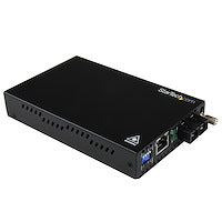 Gigabit Ethernet connection up to 550 m / 1804 ft over Multi Mode SC fiber and Media Converter