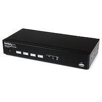 4 Port USB DVI KVM Switch with DDM Fast Switching Technology and Cables