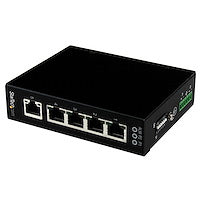 5 Port Unmanaged Industrial Gigabit Ethernet Switch P30-Rated DIN Rail and Wall-Mountable Metal Enclosure