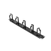 1U 19" Metal Rackmount Cable Management Panel Horizontal Steel Black