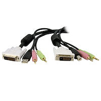 6ft KVM Cable for DVI and USB KVM Switches with Audio & Microphone