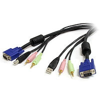10 ft 4"1 USB VGA KVM Cable with Audio and Microphone all in One Cable