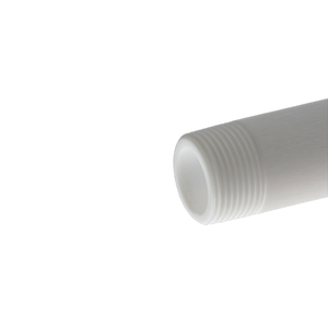1/4" White Threaded Both Ends Schedule 80 PTFE Pipe 8'-Length F-P0296TBE