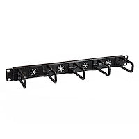 1U 19" Cable Management Organizer D Ring Hook Network/Server Rack Cord Manager