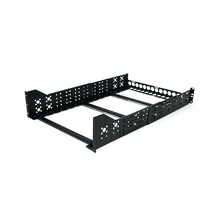 3U 19" Fixed Adjustable Depth Universal Server Rack Rails Steel Black