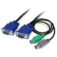 3" 1 Ultra Thin PS/2 Keyboard and Mouse Set Using a Single KVM Cable (6FT)