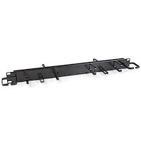 1U 19" Horizontal Cable Management Panel Front and Rear Mount Black