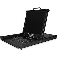 16 Port Rackmount KVM Console w/ 6ft Cables Integrated KVM Switch w/ 17" LCD Monitor Fully Featured Black