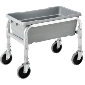 NSF Aluminum Lug Cart Global Industrial 23"L x 15-1/2"W x 19"H 1 Tote Capacity All Welded 493387 (Totes Sold Separately)