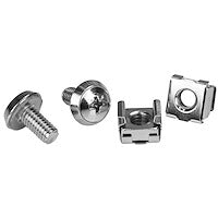 M6 Rack Screws and Cage Nuts Rack-Mountable Silver (Pack of 20)