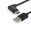 3' USB-A to USB-C Right Angle Charging Cable Black
