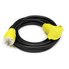 25 ft 30A NEMA L5-30 Wetguard Locking Extensions Yellow Connectors P103B-025-L530-WG