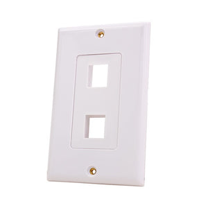 2-Port Keystone Wall plate With Decora Style 308-611D/2P/WH (Pack of 50)
