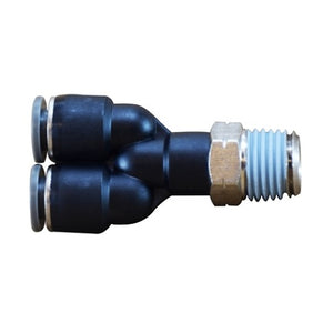 3/8" Push-In X 1/2" MIP Push-In X Composite Swivel Y Connector 20193C
