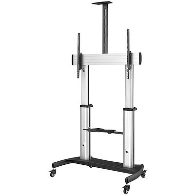 Mobile TV Stand Height Adjustable Rolling Flat Screen Floor Standing on Wheels