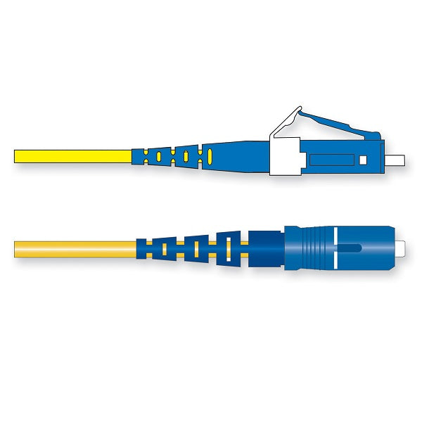 Fiber Optic Jumper 2 fiber LC Duplex to SC Duplex Standard LCUPC Duplex Single-mode Standard Yellow Jacket 2 M CORNING 047202R5120002M