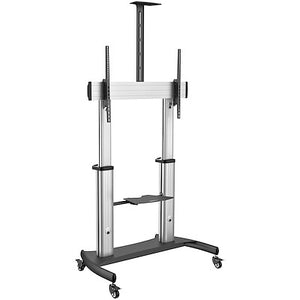 Mobile TV Stand Height Adjustable Rolling Flat Screen Floor Standing on Wheels