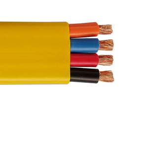 6 AWG 4C Flat Festoon Cable PVC 600V Yellow Cable