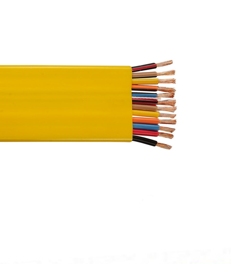 16 AWG 12C Flat Festoon Shielded Polyvinyl Chloride 600V Yellow Cable