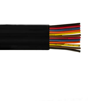 16 AWG 12C Flat Festoon Polyvinyl Chloride 600V Black Cable
