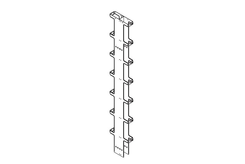 Double-Sided Narrow Vertical Cabling Section Black; 7'H x 3.65