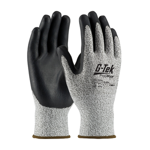 G-Tek 16-334L Blended Glove with Nitrile Coated Foam Grip on Palm & Fingers Seamless Knit PolyKor