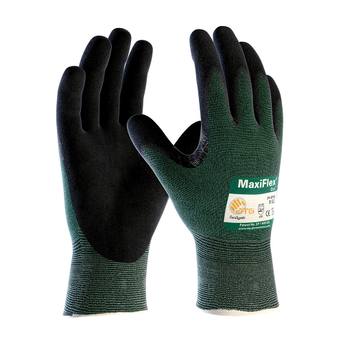 Maxi flex 34-8743 Yarn Glove with Nitrile Coating, Micro foam Grip