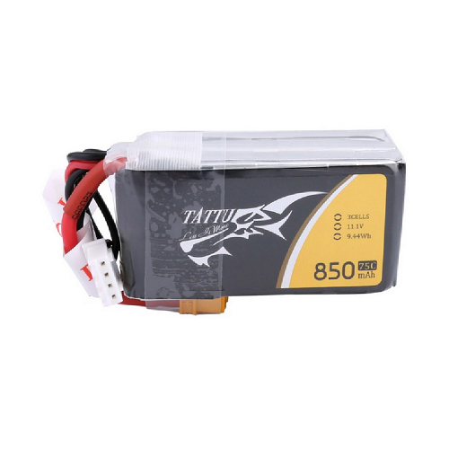 Tattu 850mAh 3S1P 11.1V 75C Lipo Battery Pack With XT30 Plug