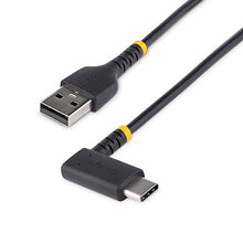 A to C Charging Cable Right Angle Heavy Duty Fast Charge USB C Cable Black 6in (15cm) USB