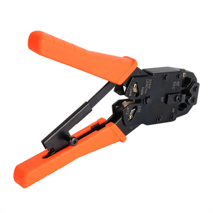 Crimp Tool for RJ11, R12, RJ45 Orange Grip Handle