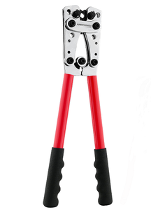 8 to 1/0 Gauge Heavy-Duty Cable Crimper Red w/ Black Handles