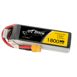 Tattu 1800mAh 4S1P 14.8V 75C Lipo Battery Pack With XT60 Plug