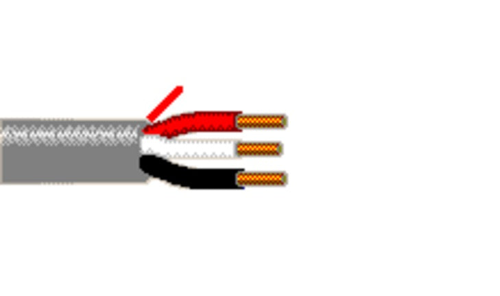 Belden 5501UE 22 AWG 3 Conductor Unshielded Solid BC Riser Security And Sound Cable (1000FT)