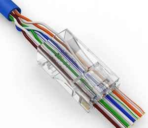 Vertical Cable CAT6 Easy Feed RJ45 Modular Plug for Solid and Stranded Cable 012-023/EZF-100 (Pack of 100)