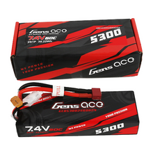 Gens Ace 5300mAh 2S1P 7.4V 60C HardCase Lipo Battery Pack With Deans Plug