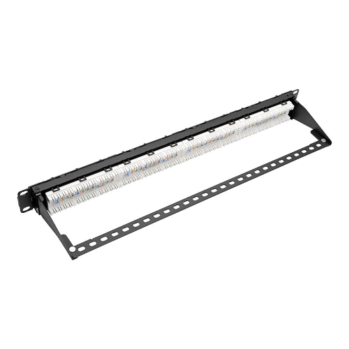 CAT6A Patch Panel 24-Ports 110-Type 1U Black