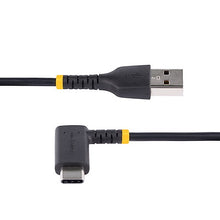 A to C Charging Cable Right Angle Heavy Duty Fast Charge USB C Cable Black 6in (15cm) USB